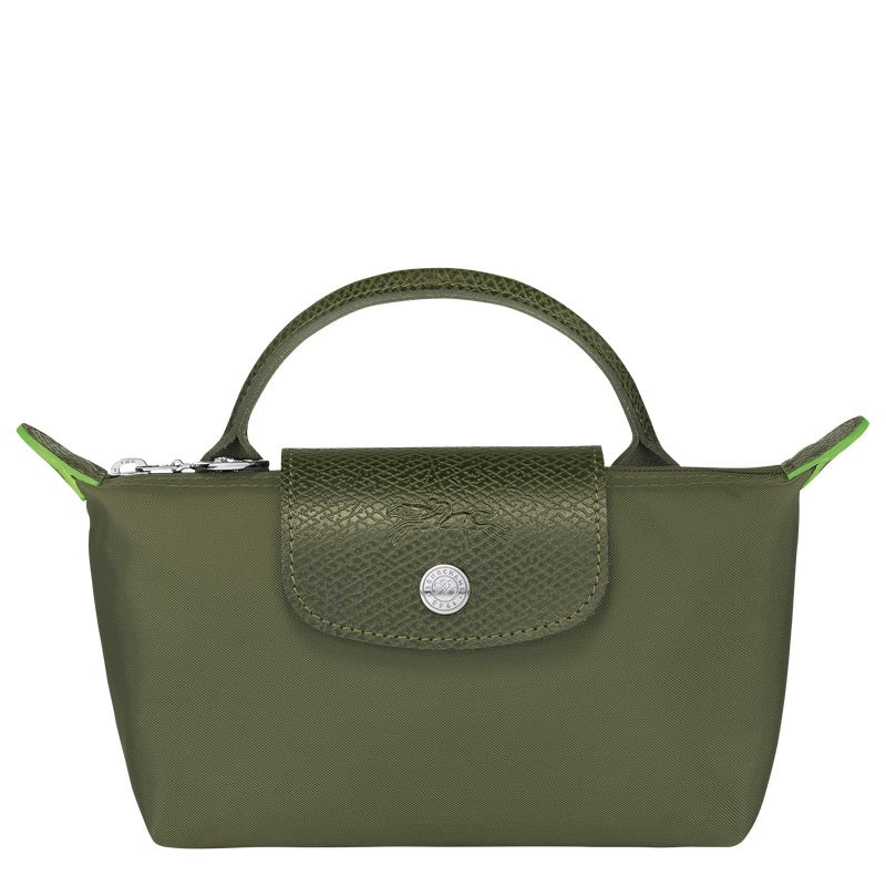 Longchamp Le Pliage Green Pouch with Handle
