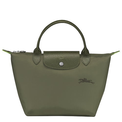 Longchamp Le Pliage Green Small Top Handle Folding Tote Bag