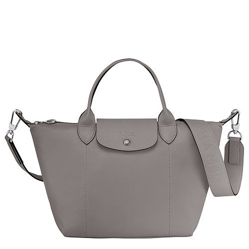 Longchamp Le Pliage Cuir Medium Handbag with Detachable Shoulder Strap