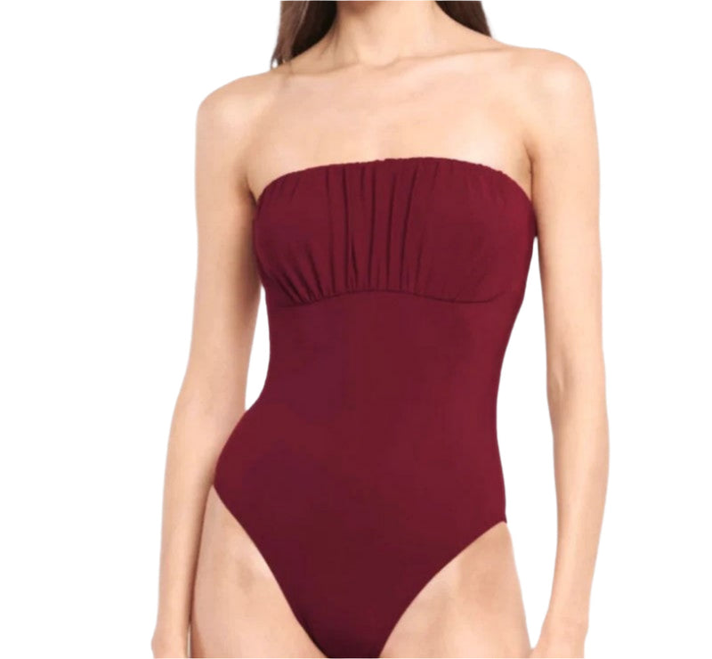 Karla Colletto Eden Bandeau Swimsuit with Shelf Bra