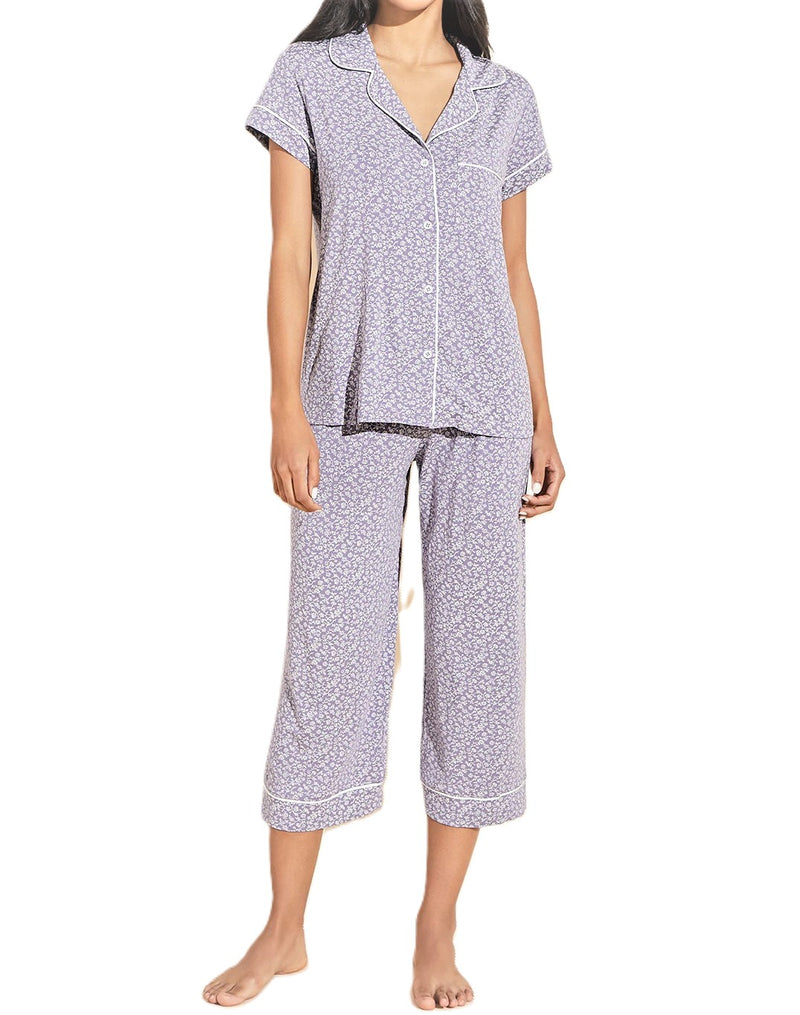 Eberjey Gisele Printed TENCEL™ Modal Short Sleeve Cropped PJ Set