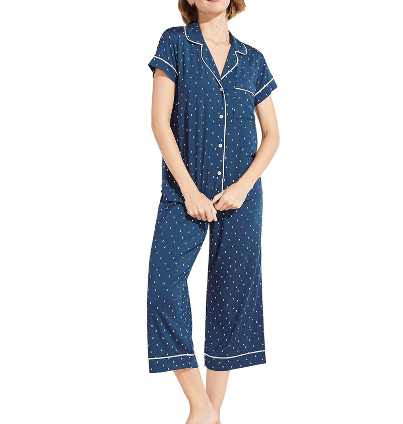 Eberjey Gisele Printed TENCEL™ Modal Short Sleeve Cropped PJ Set