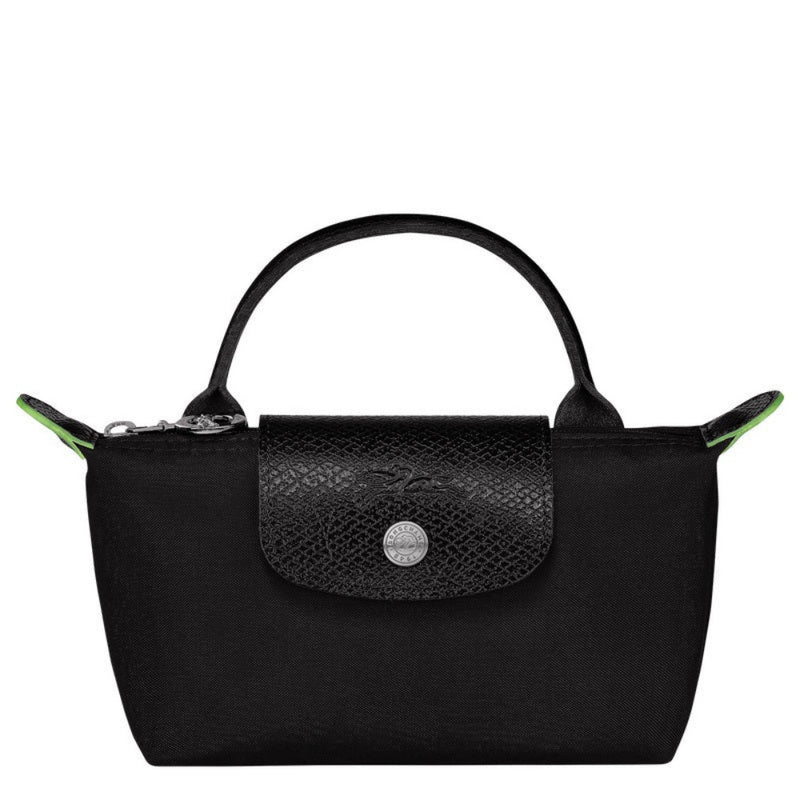 Longchamp Le Pliage Green Pouch with Handle