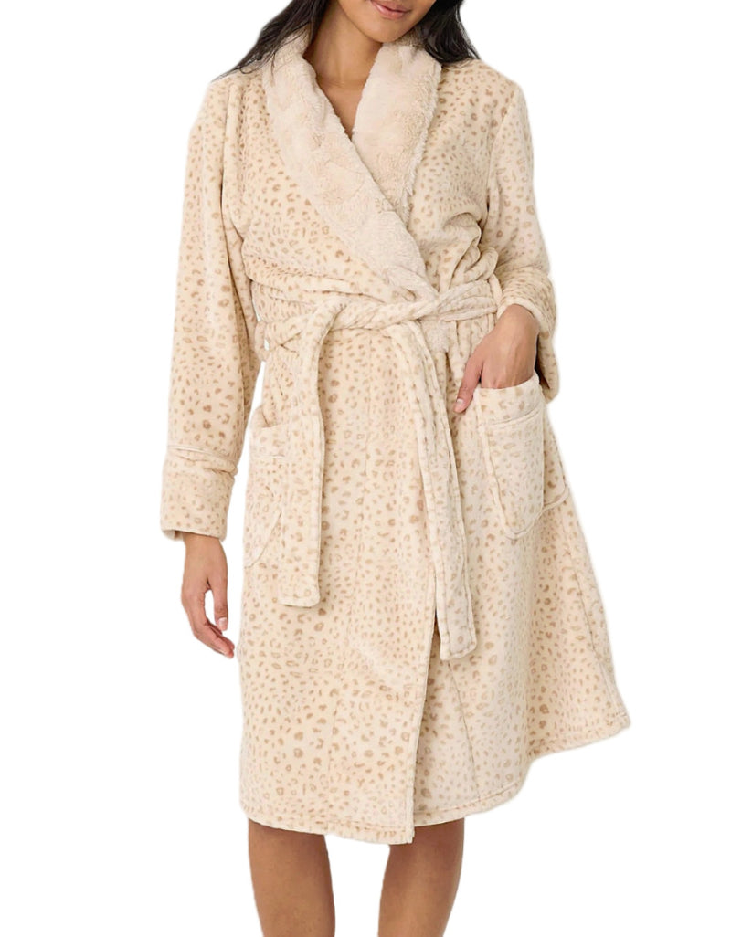 PJ Salvage Luxe Plush Leopard Print Robe